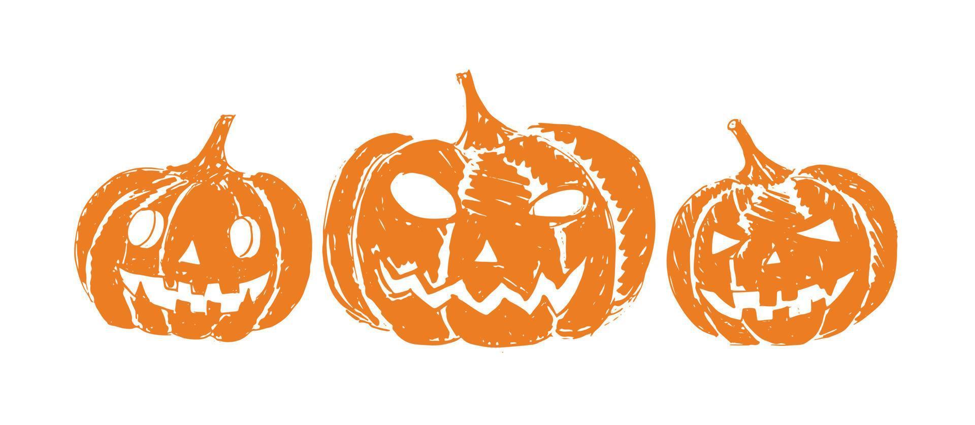 Víspera de Todos los Santos calabaza grunge ilustración. vector. vector