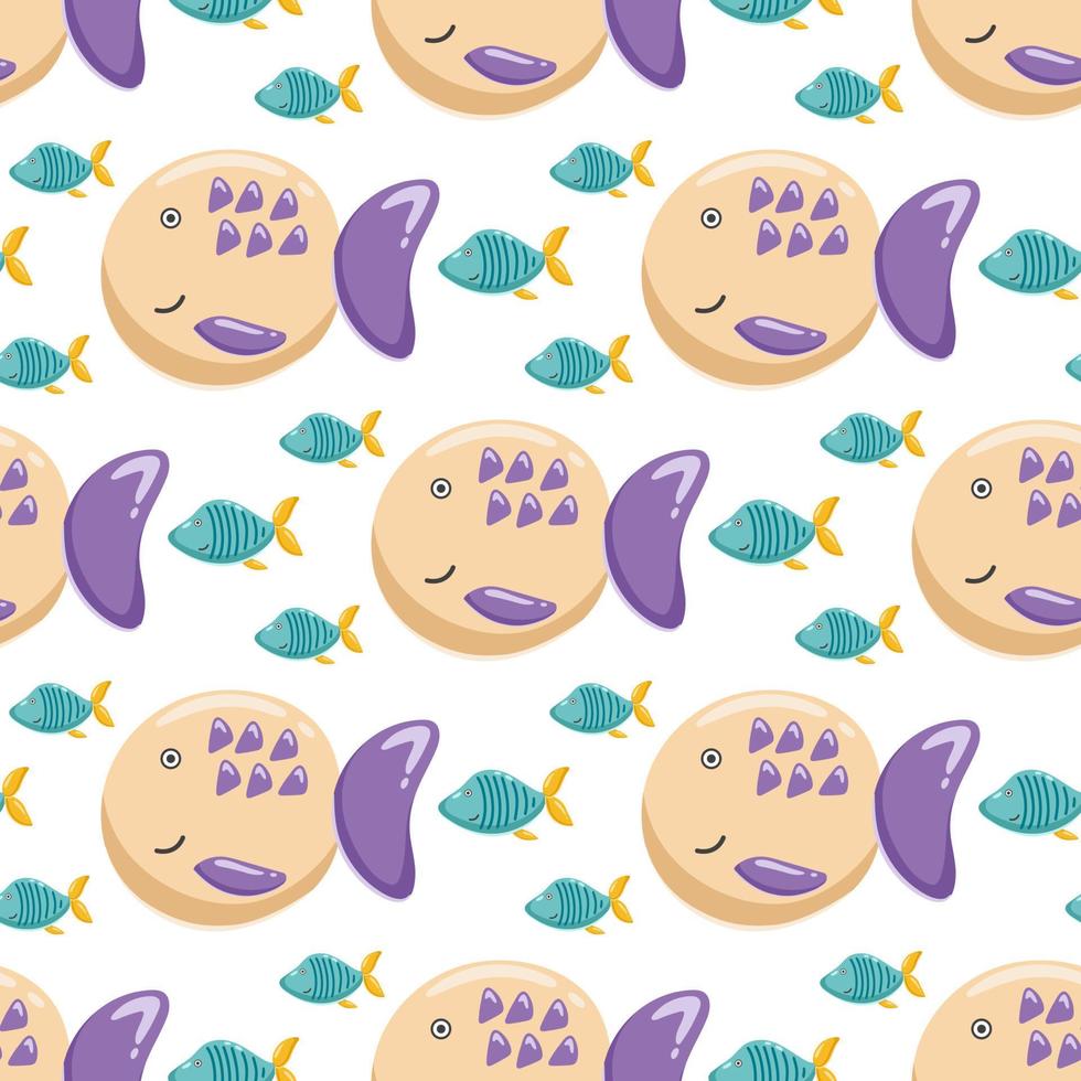 Baby fish seamless pattern vector