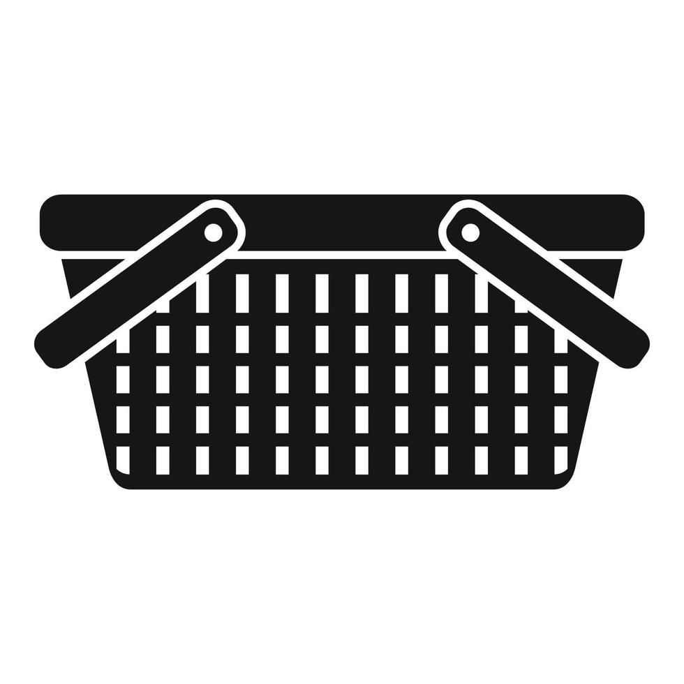 Texture basket icon simple vector. Picnic straw vector