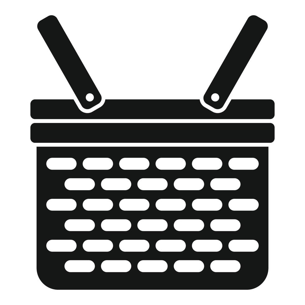 Craft basket icon simple vector. Handle market vector