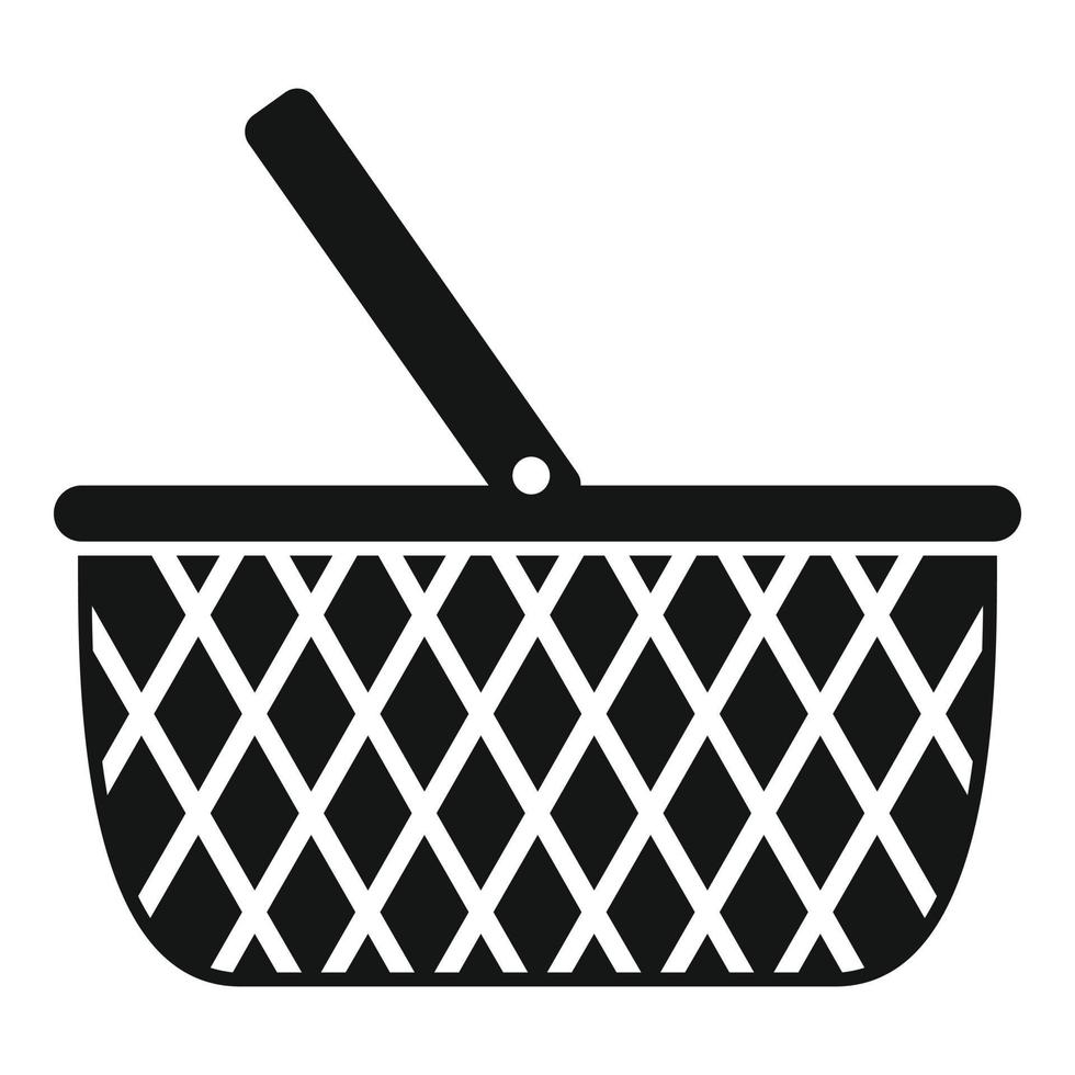 Basket container icon simple vector. Picnic wicker vector