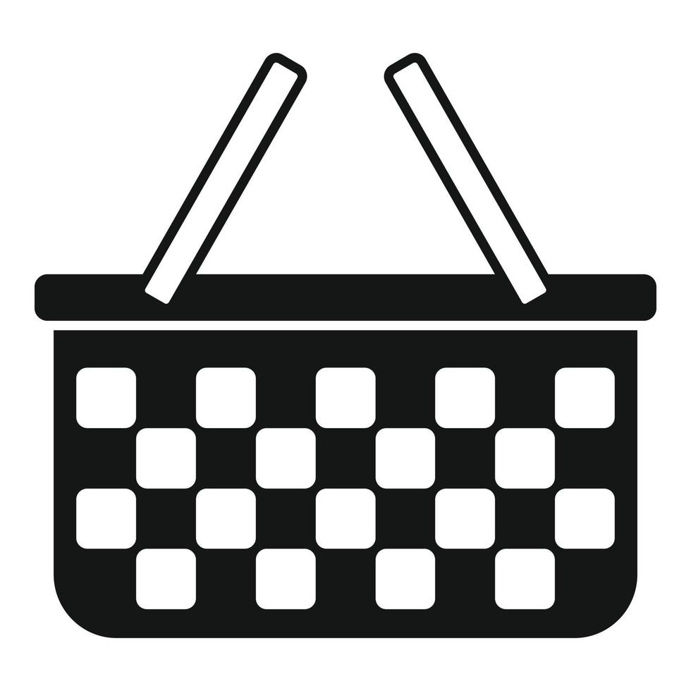 Straw basket icon simple vector. Picnic hamper vector