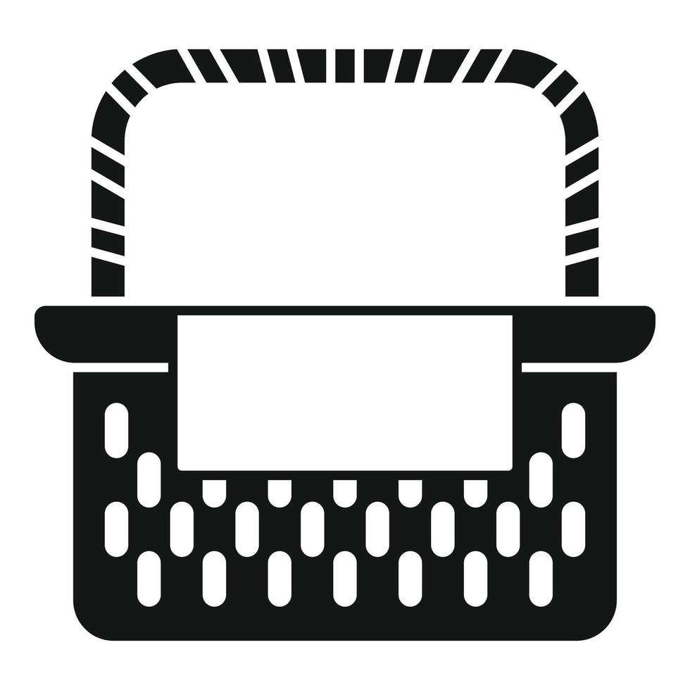 Weekend basket icon simple vector. Wicker picnic vector