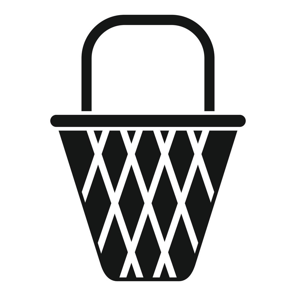 Small basket icon simple vector. Wicker hamper vector