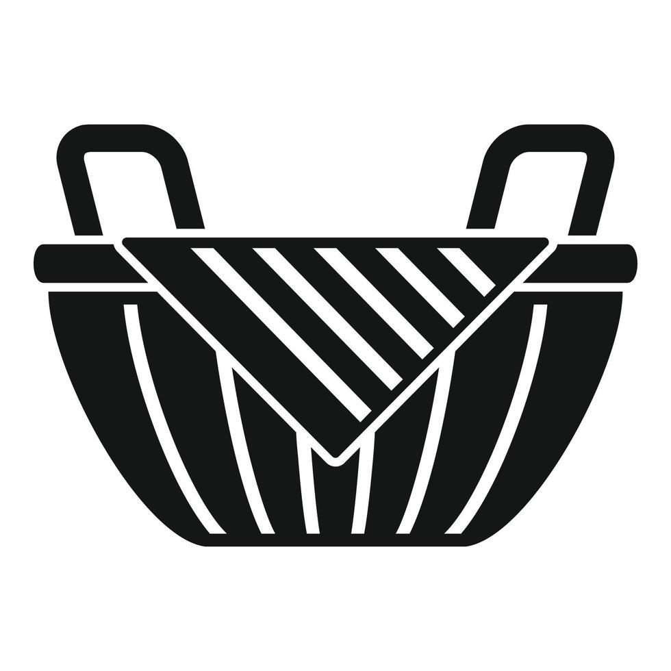 Wicker icon simple vector. Picnic basket vector