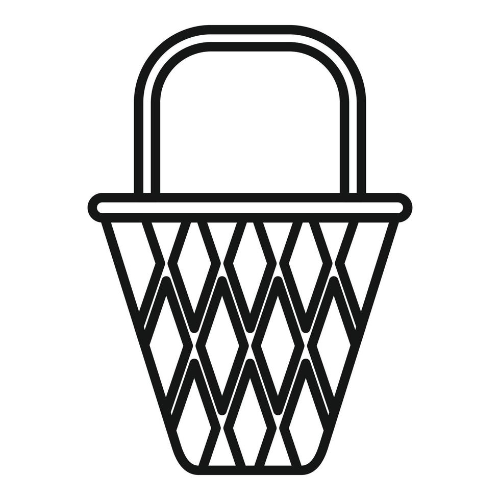 Design basket icon outline vector. Picnic hamper vector