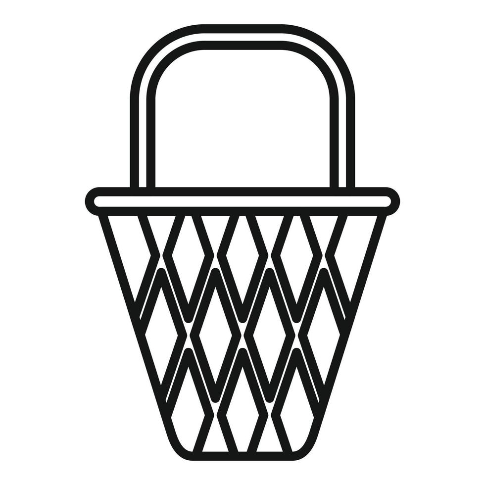 Design basket icon outline vector. Picnic hamper vector