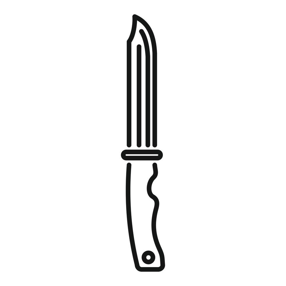Camp knife icon outline vector. Travel equipment vector