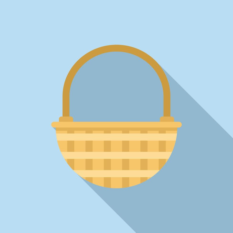 Picnic basket icon flat vector. Hamper basket vector