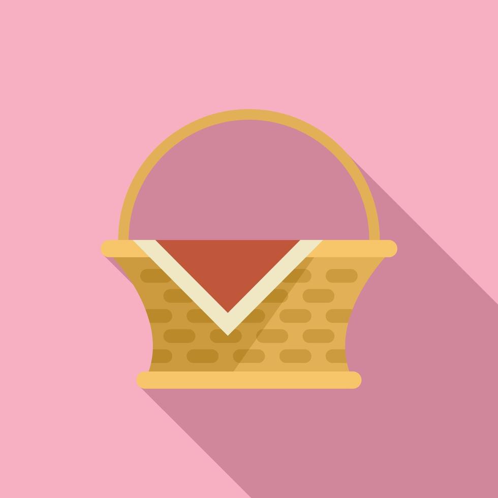 Camping basket icon flat vector. Picnic food vector