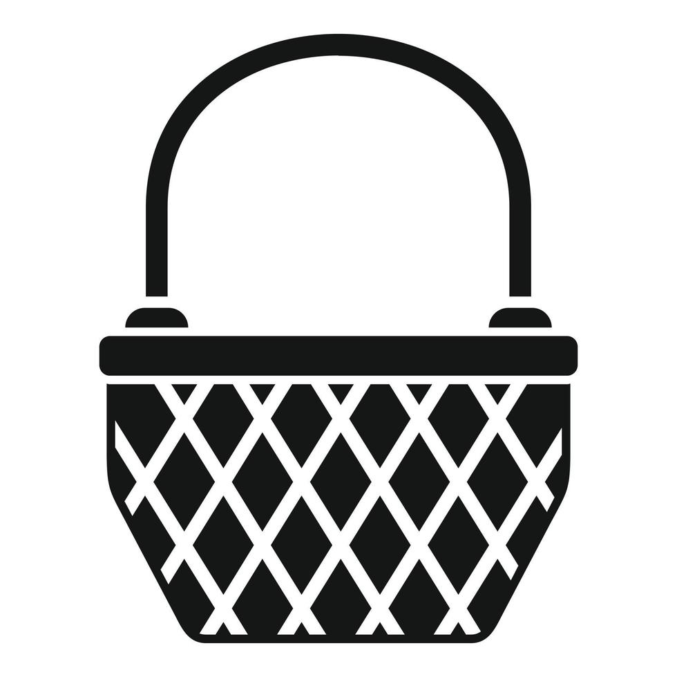 Weave basket icon simple vector. Picnic hamper vector