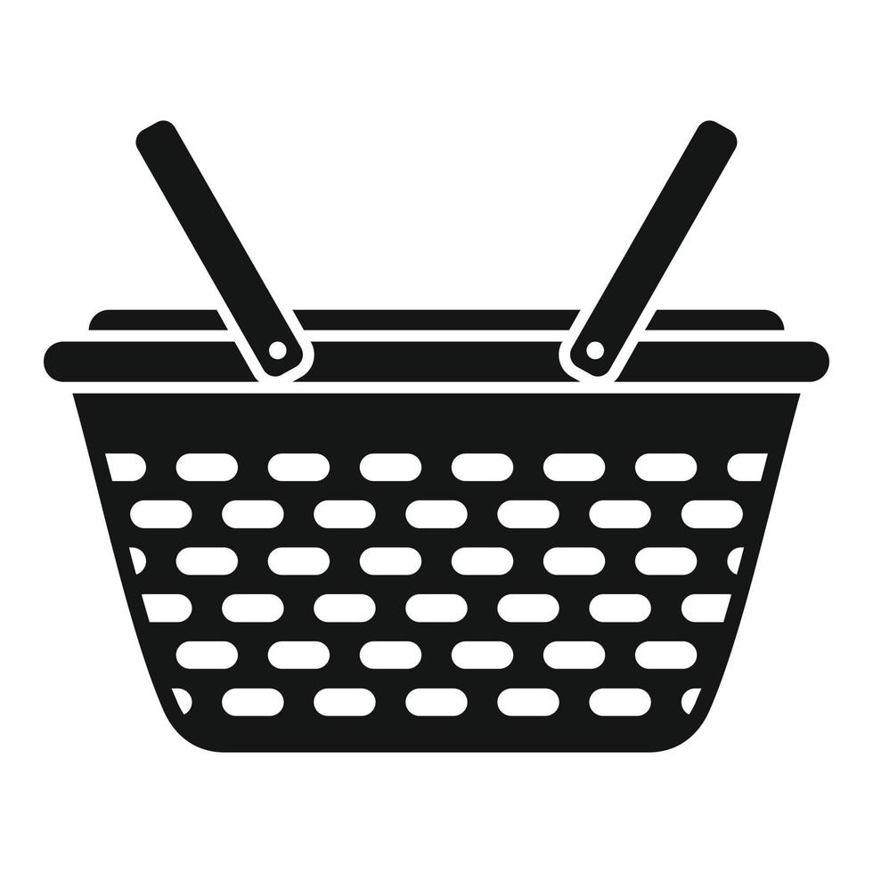 Handle basket icon simple vector. Bag picnic vector