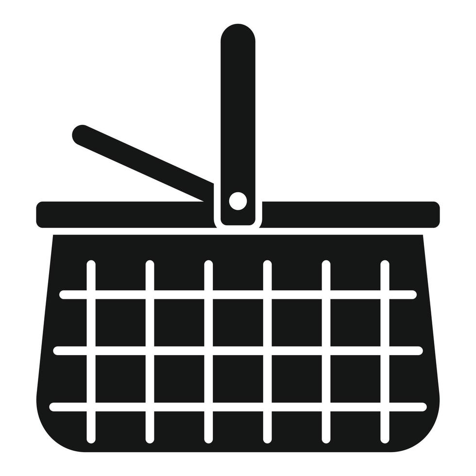 Bamboo basket icon simple vector. Picnic wicker vector
