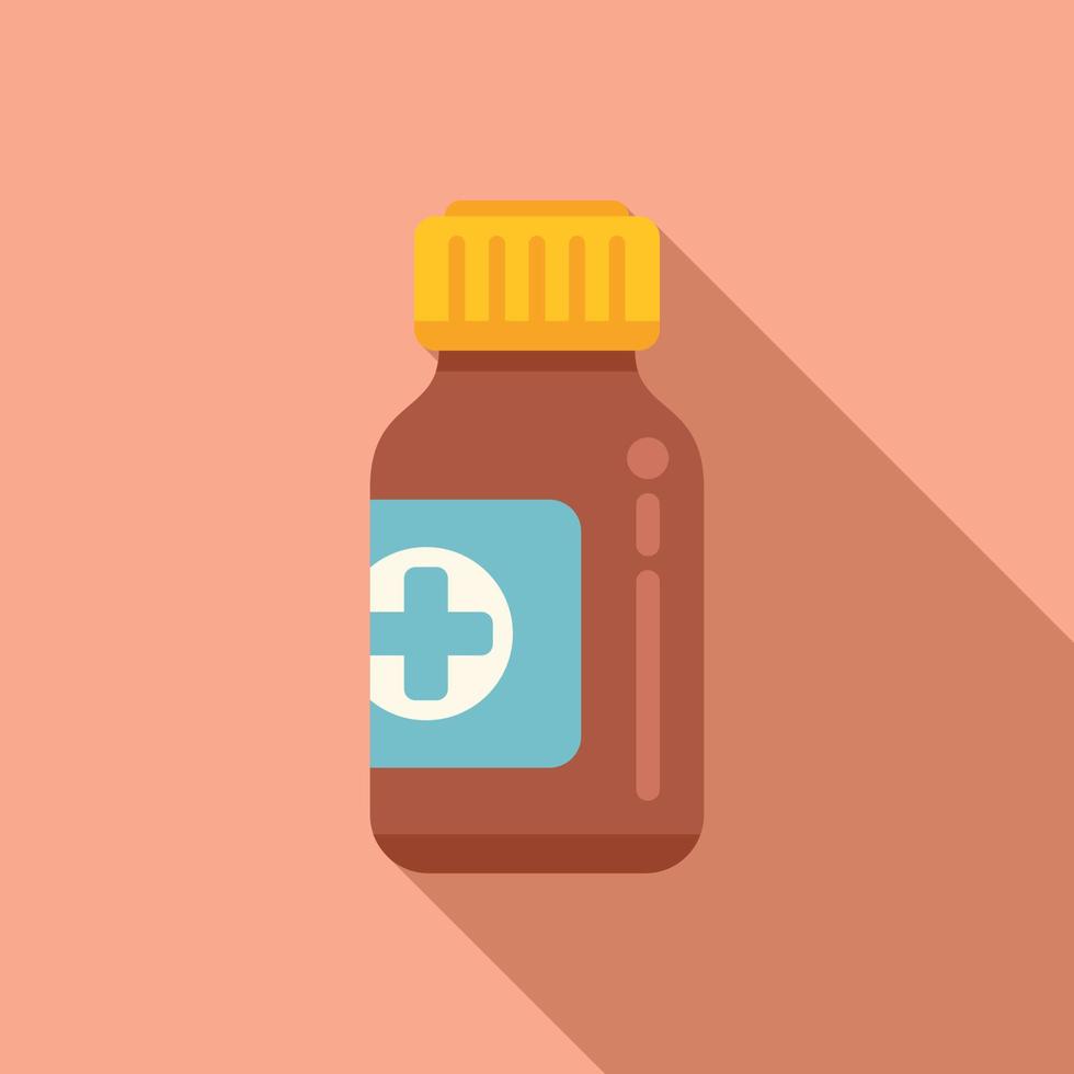 Hike medical bottle icon flat vector. Travel accessories vector