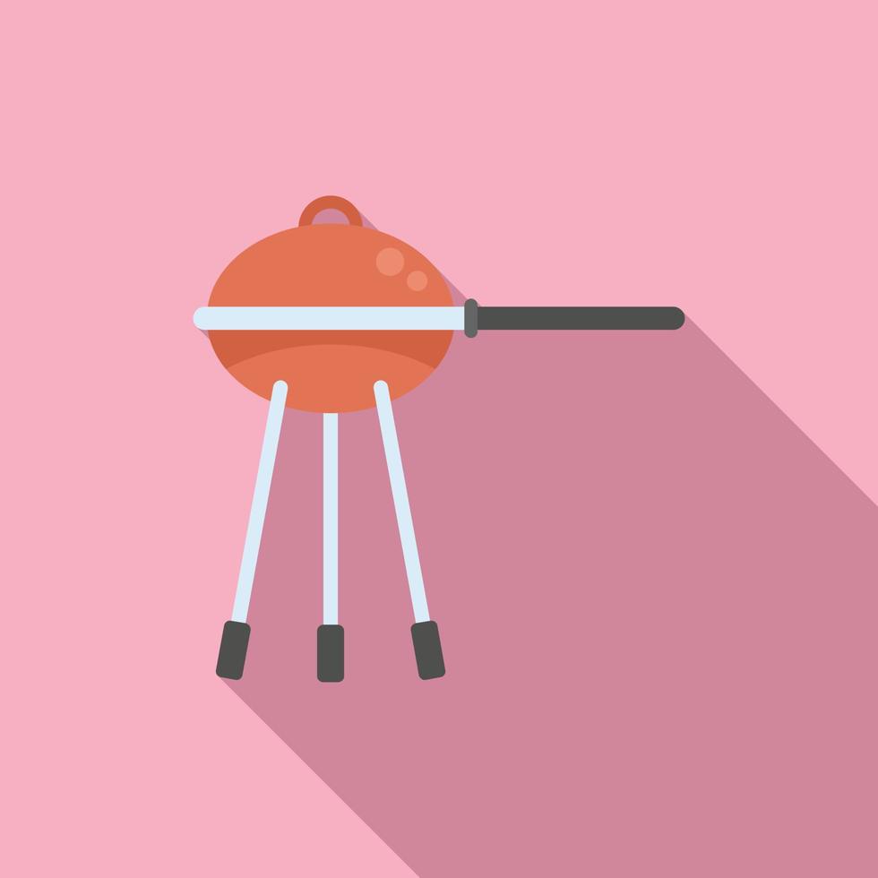 Bbq equipment icon flat vector. Travel vacation vector