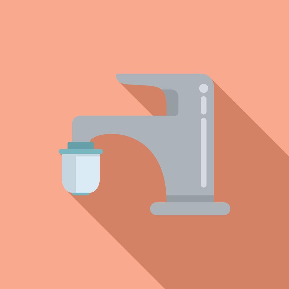 Water tap filter icon flat vector. Purification equipment vector