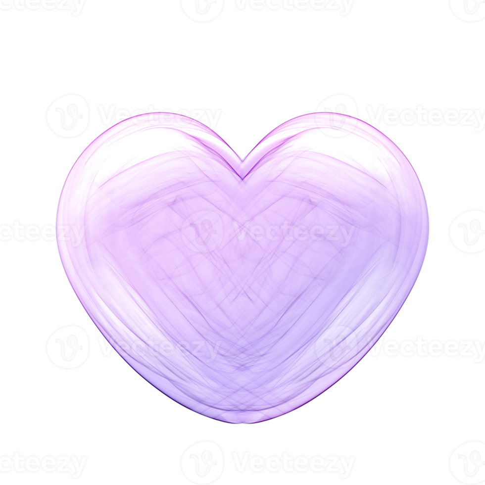 Cute purple heart stationary sticker oil painting png