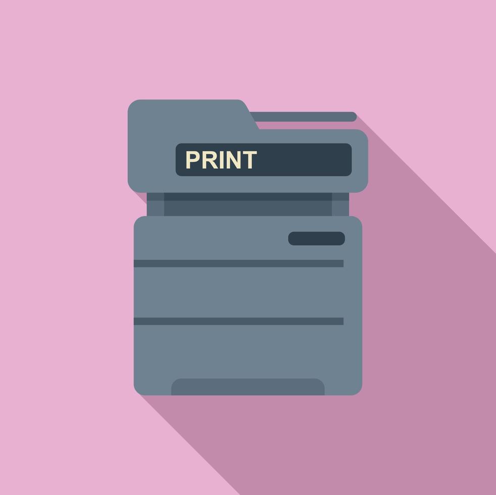 Office printer icon flat vector. Digital print vector