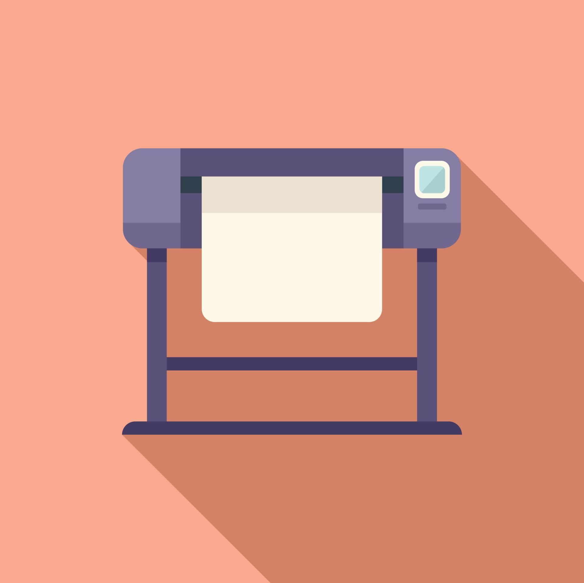 Service plotter icon flat vector. Digital printer 21502976 Vector Art ...