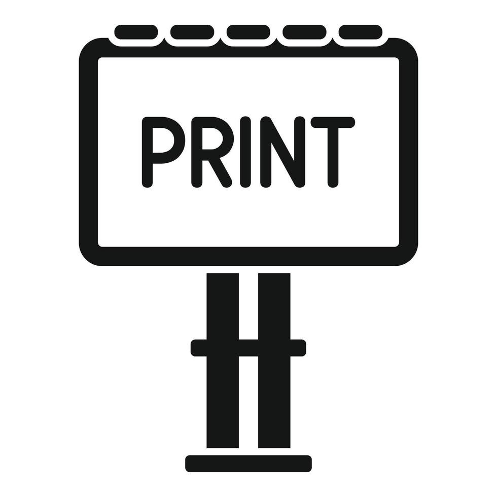 Billboard print icon simple vector. Printer machine vector