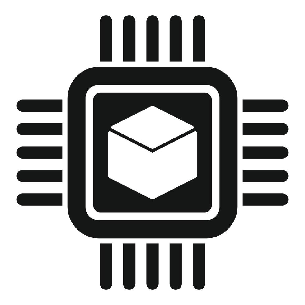 Blockchain processor icon simple vector. Block chain vector