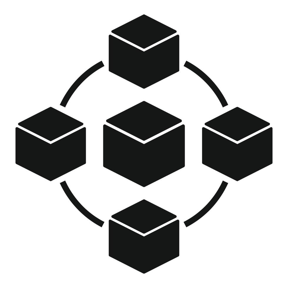 Network cube icon simple vector. Block chain vector
