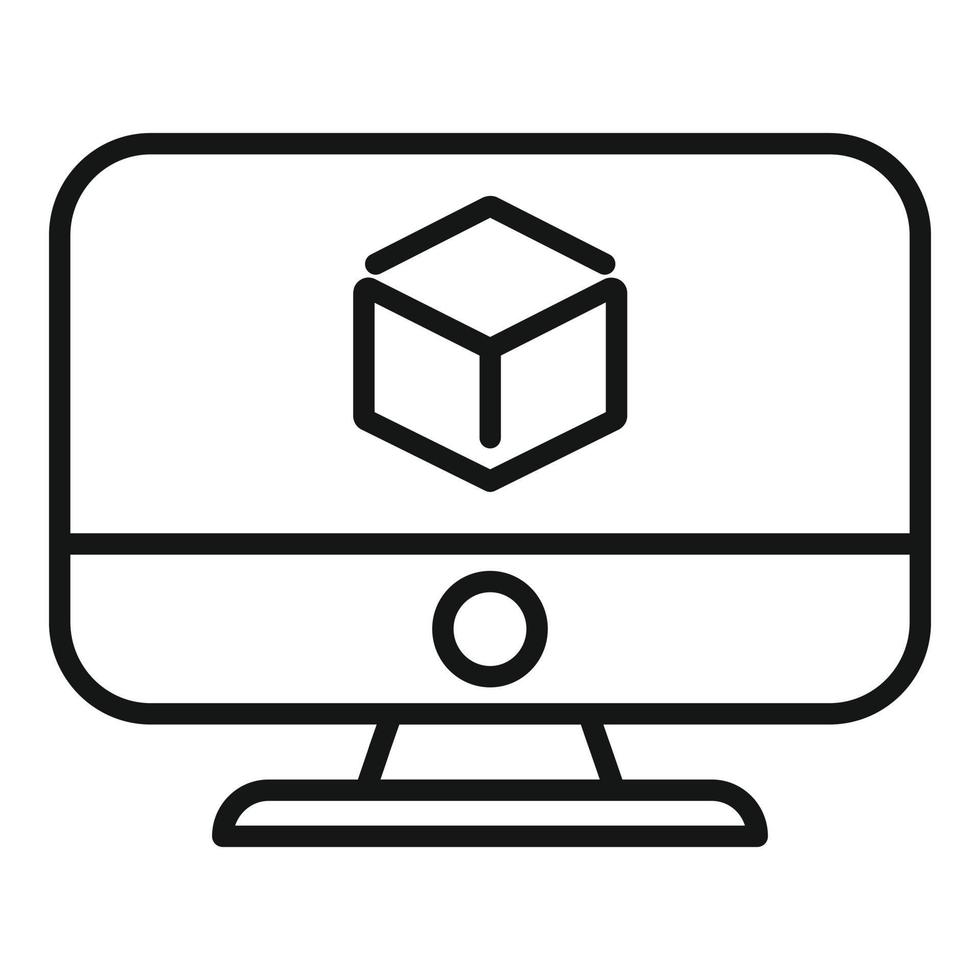 Computer blockchain icon outline vector. Digital currency vector