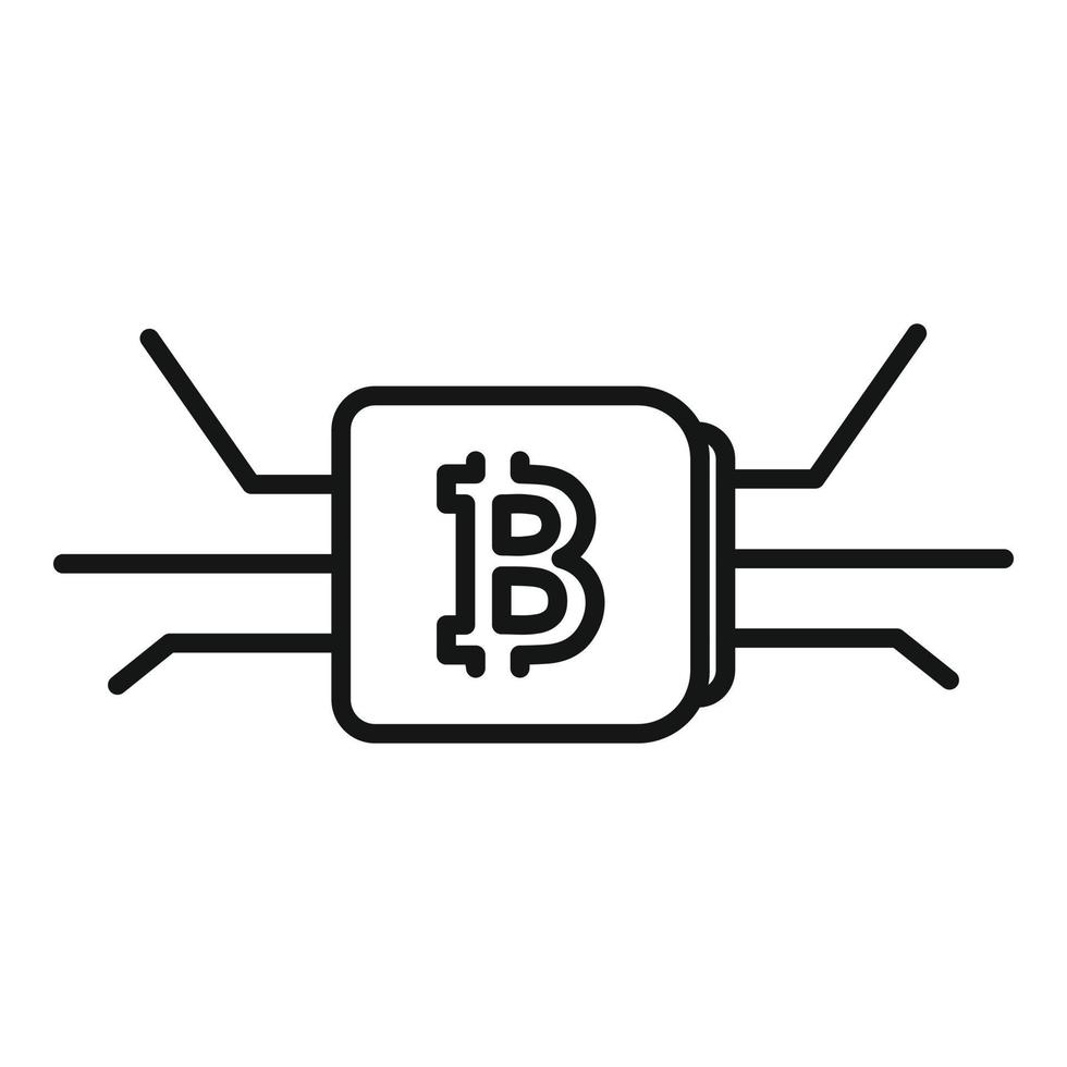 Bitcoin data icon outline vector. Block chain vector