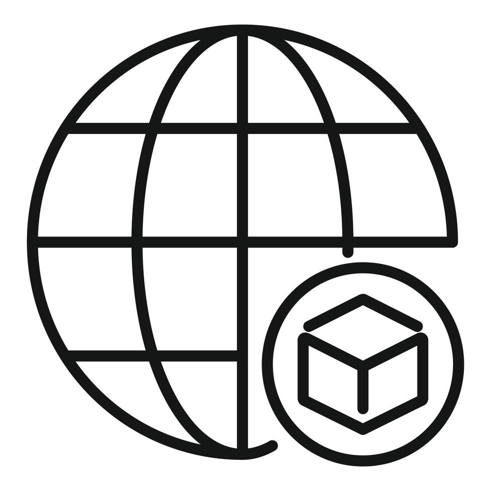 Global blockchain icon outline vector. Digital currency vector