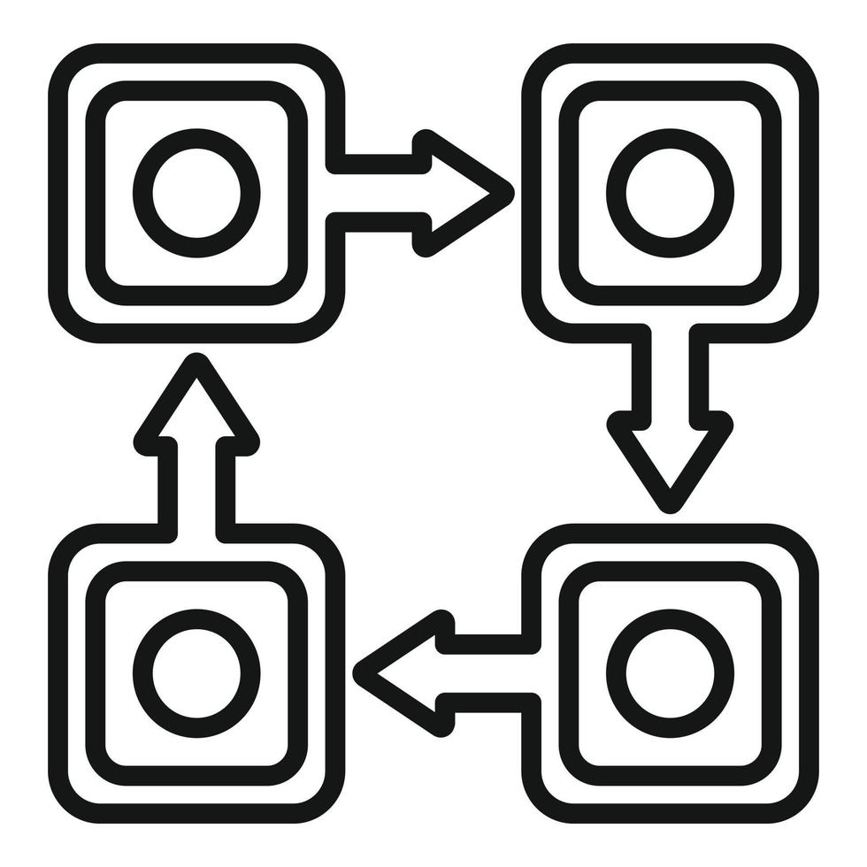 Crypto move icon outline vector. Block chain vector