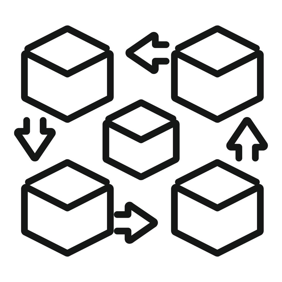 Data move icon outline vector. Block chain vector