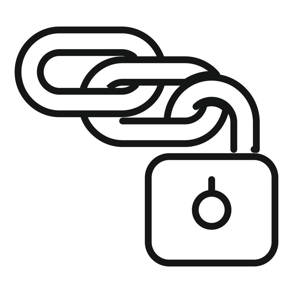 Padlock blockchain icon outline vector. Block chain vector