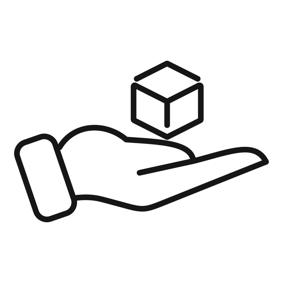 Node cube icon outline vector. Finance network vector
