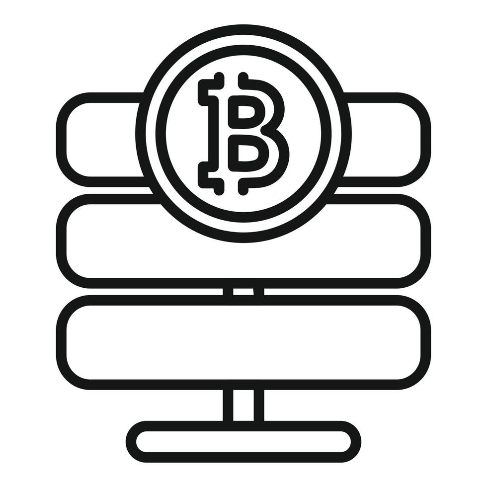 bitcoin servidor icono contorno vector. bloquear cadena vector