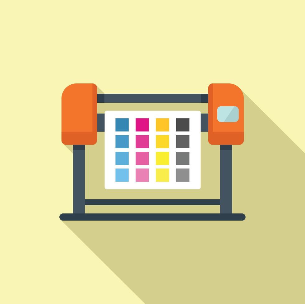 Cmyk plotter icon flat vector. Digital print vector