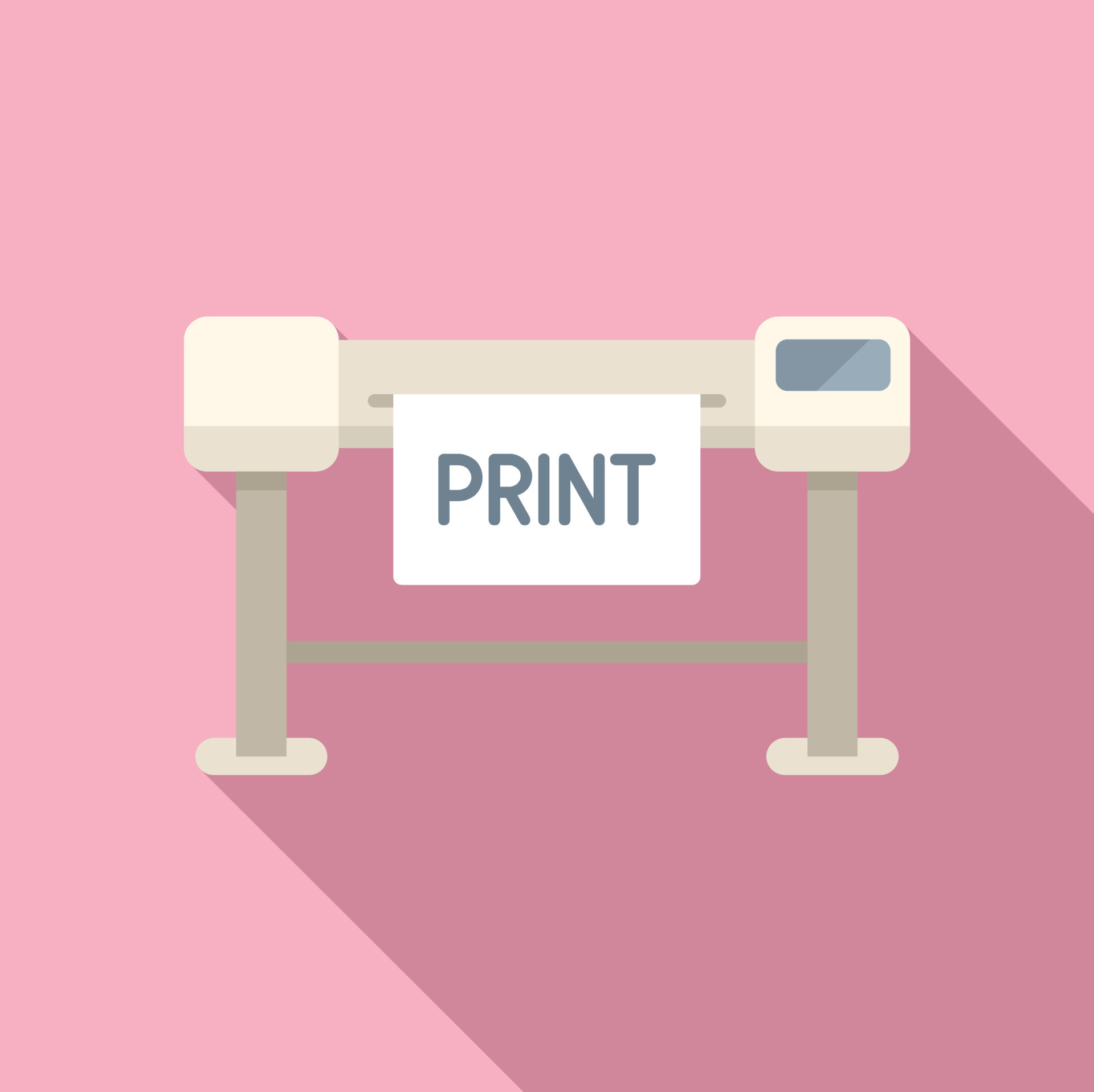 Plotter print icon flat vector. Printer machine 21503141 Vector Art at ...