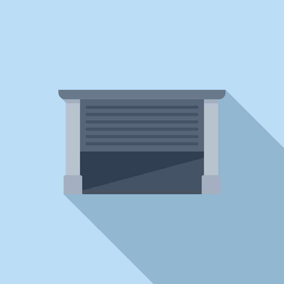 Garage auto door icon flat vector. Automatic security vector