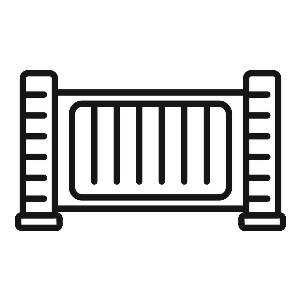 Automatic gate barrier icon outline vector. House security vector