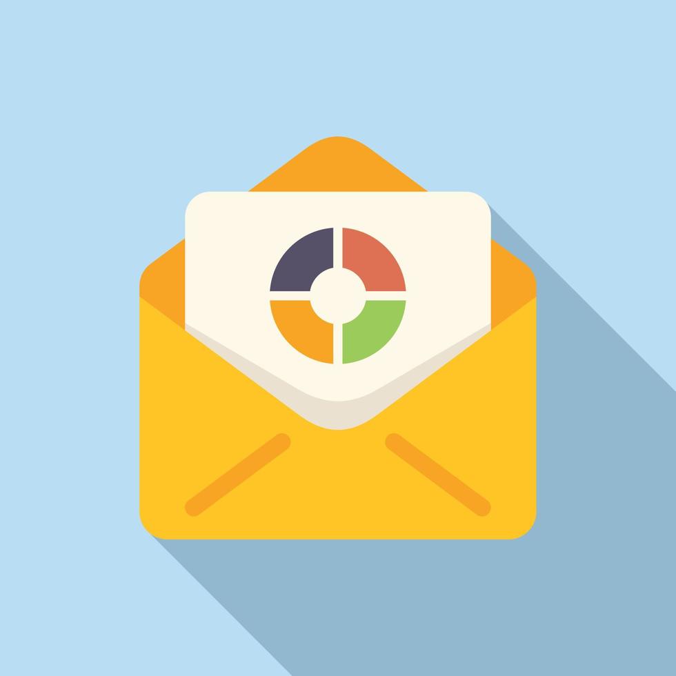 Mail research data icon flat vector. Digital business vector