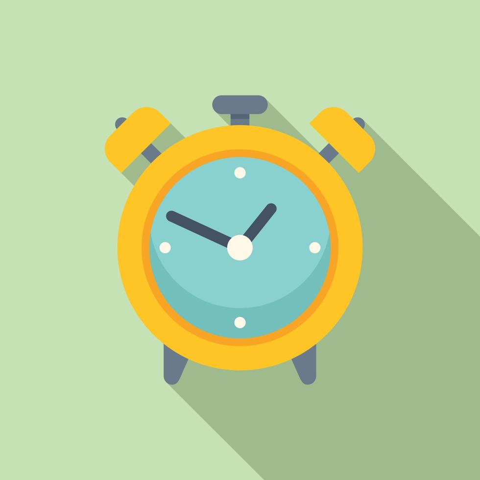 Rush job alarm clock icon flat vector. Business work vector