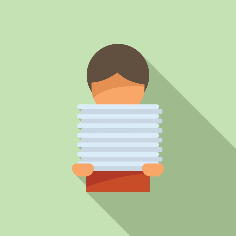 Papers rush job icon flat vector. Office work vector