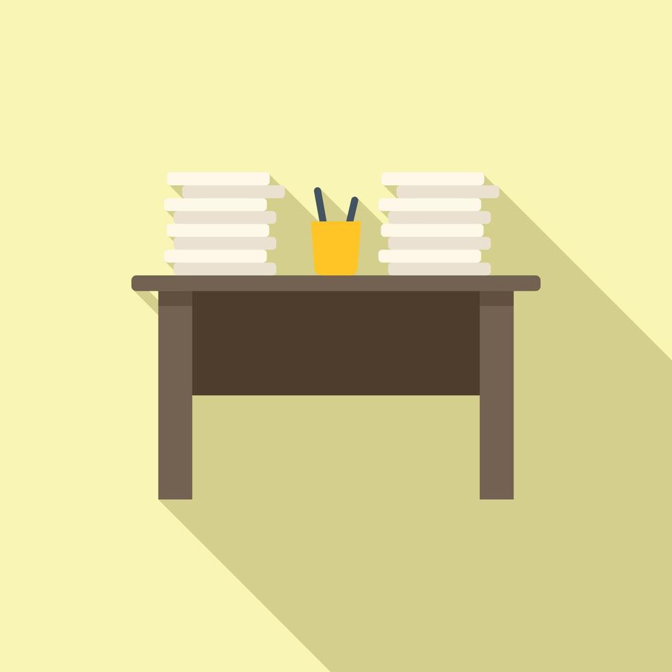 Rush job desktop icon flat vector. Office work vector