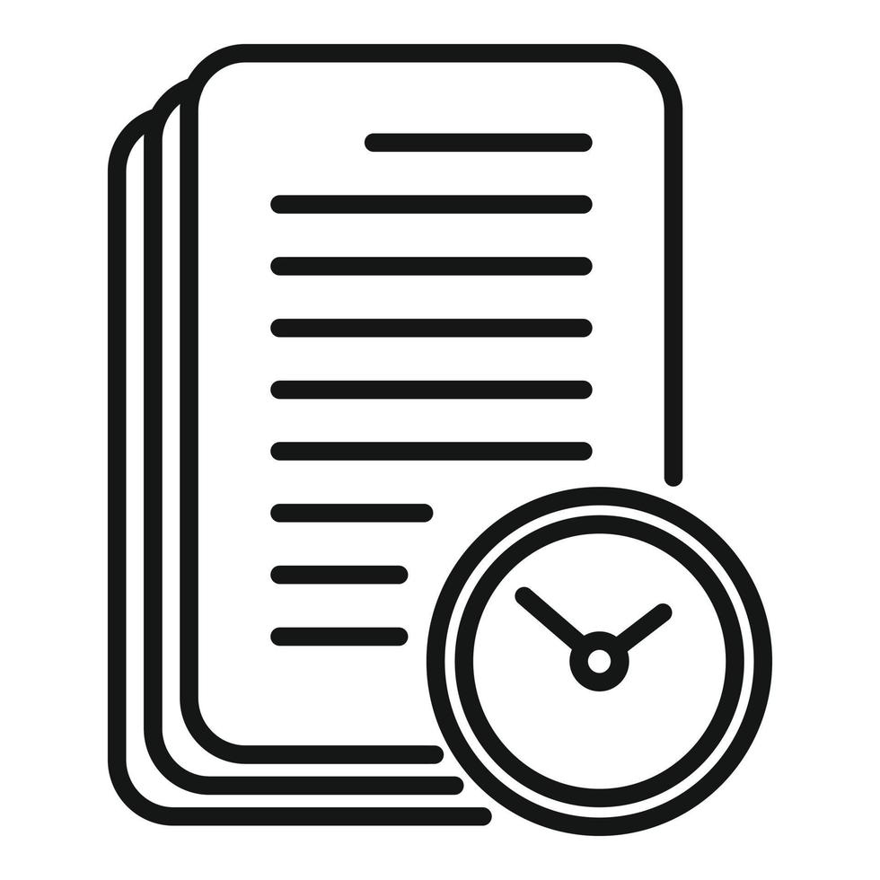 Fast documents icon outline vector. Rush job vector