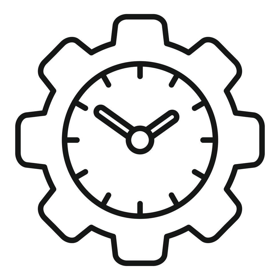 Gear clock icon outline vector. Delivery time vector