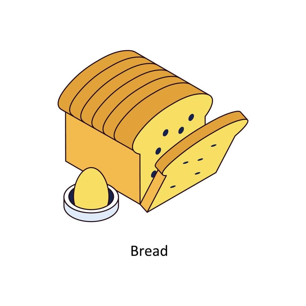 Bread Vector Isometric Icons. Simple stock illustration stock
