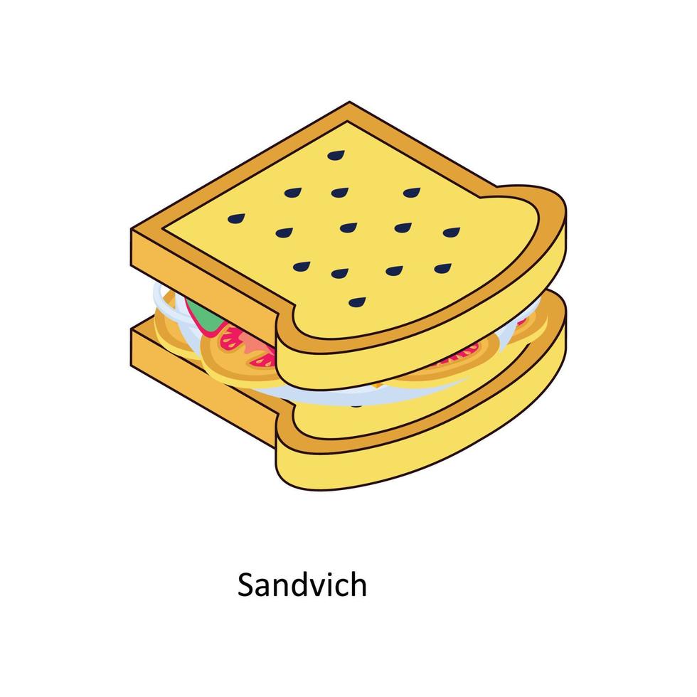 Sandwhich Vector Isometric Icons. Simple stock illustration stock
