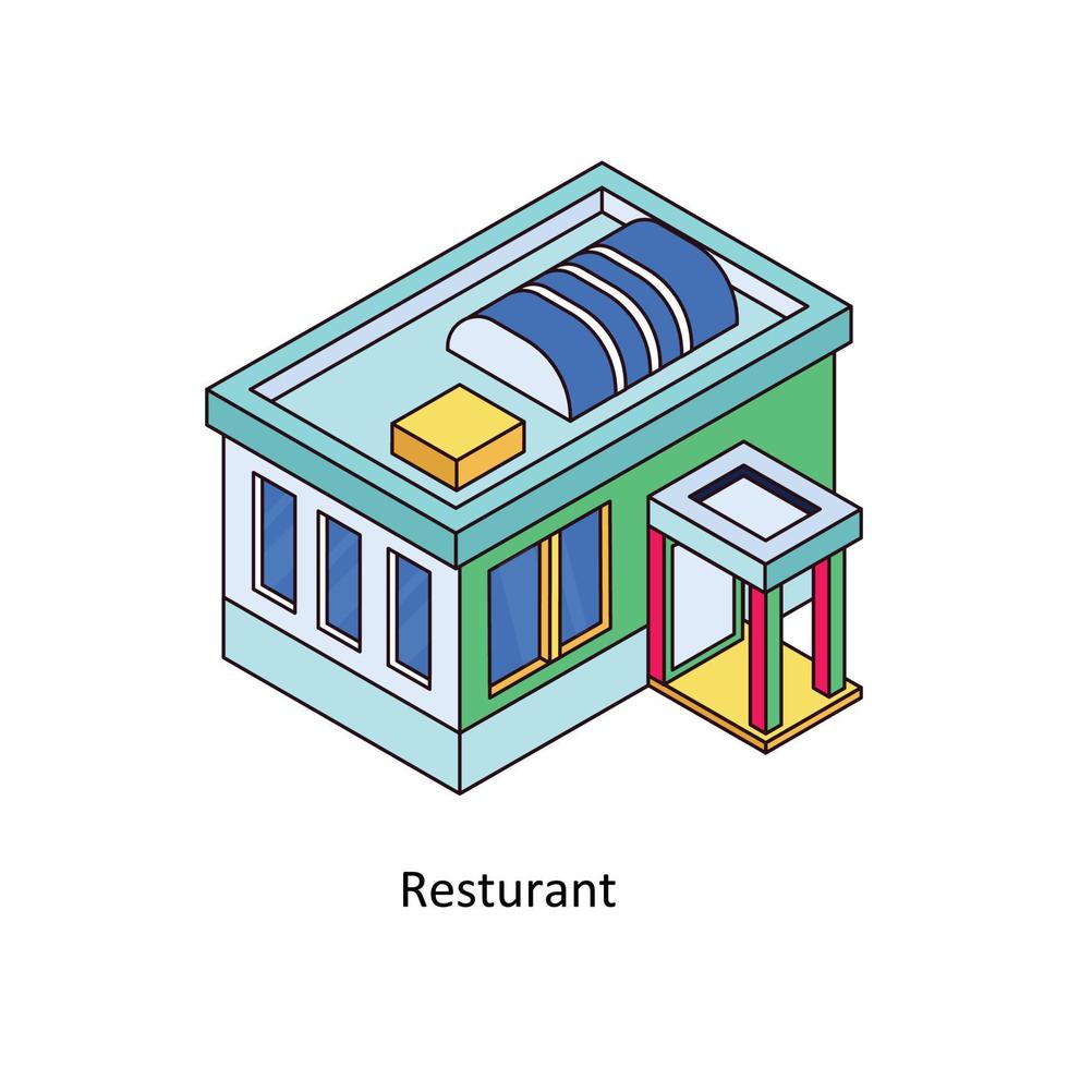 Resturant Vector Isometric Icons. Simple stock illustration stock