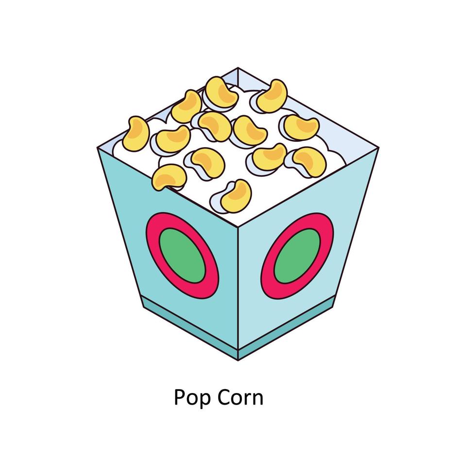 Pop Corn Vector Isometric Icons. Simple stock illustration stock