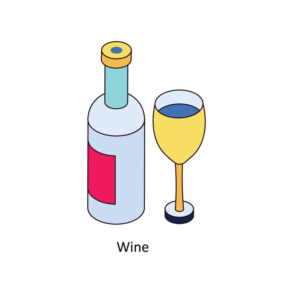 vino vector isométrica iconos sencillo valores ilustración valores