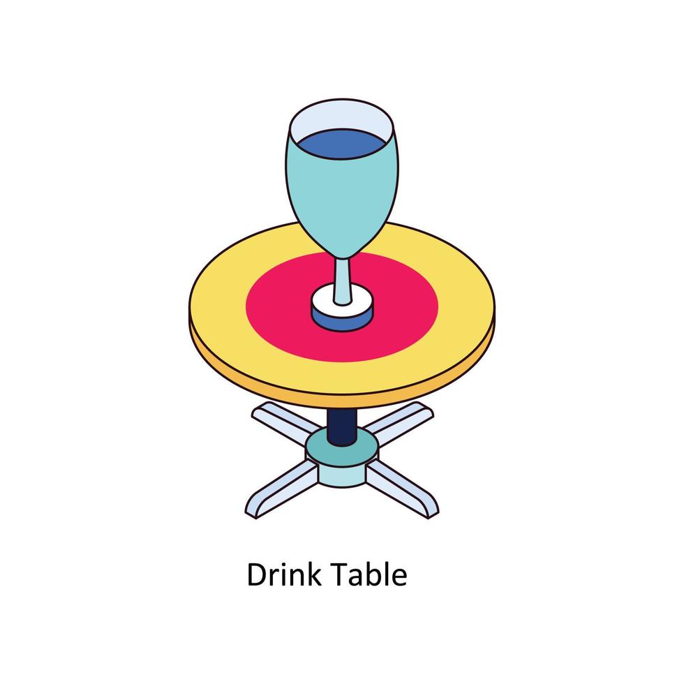 Drink Table Vector Isometric Icons. Simple stock illustration stock